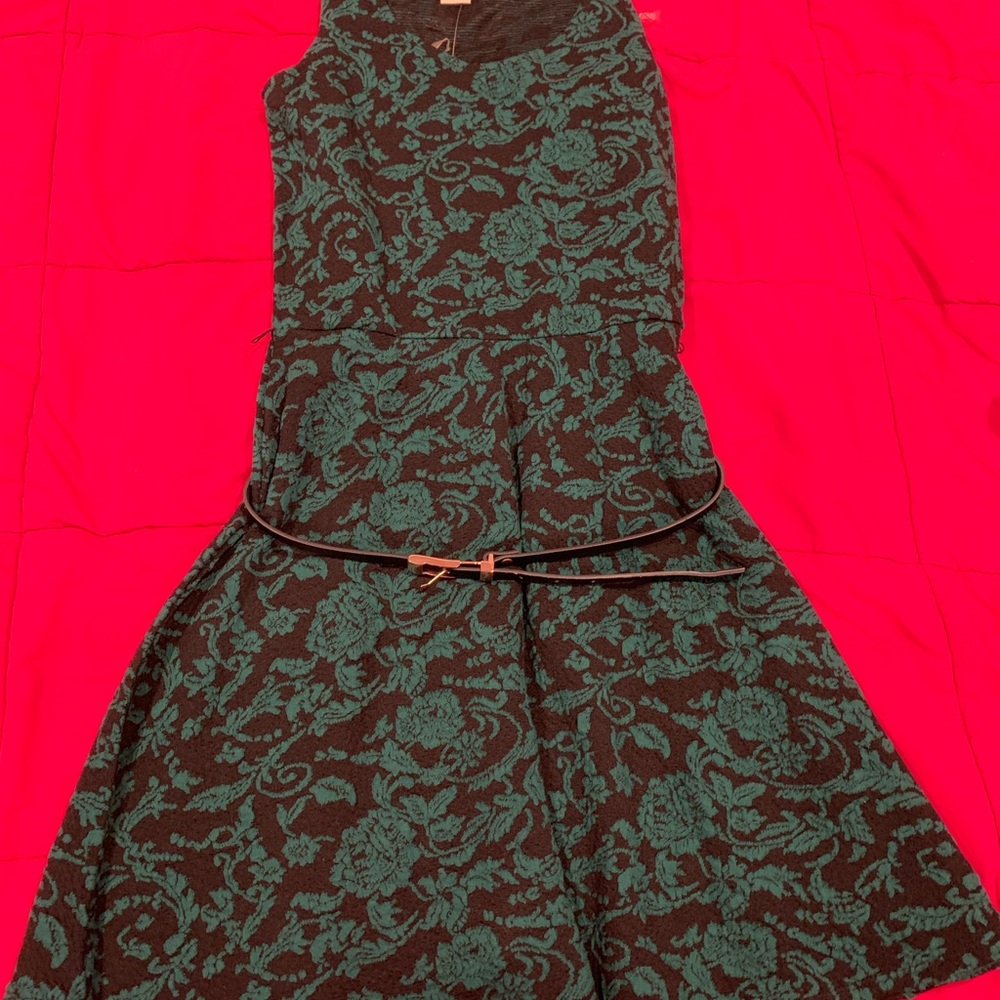 Beautiful green and black dress.